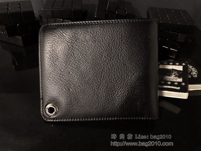 chrome hearts包 克羅心男款經典雙折 短款錢包 進口小牛皮 經典男士後口袋錢包 防盜系列 短款錢包  gjc1952